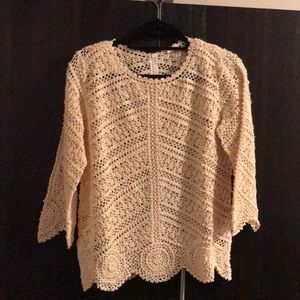 Designer Escada Beaded Long Sleeve Sweater 44